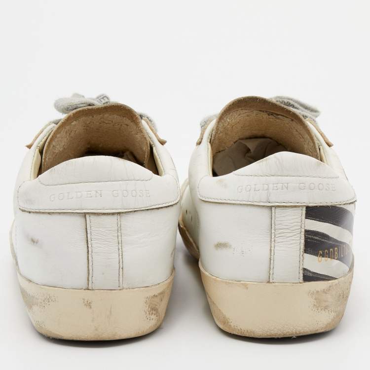 Pre Owned Golden Goose Tricolor Leather And Suede Superstar Low Top Sneakers Size 38
