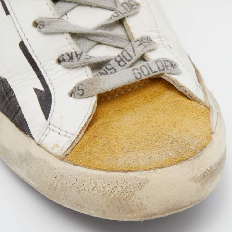 Pre Owned Golden Goose Tricolor Leather And Suede Superstar Low Top Sneakers Size 38