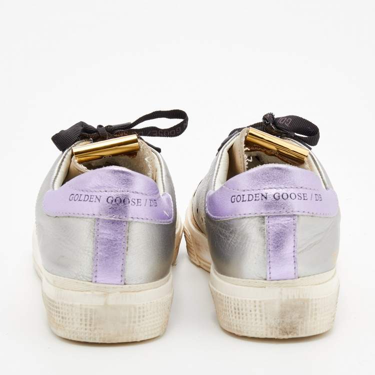 Pre Owned Golden Goose Metallic Multicolor Leather Superstar Sneakers Size 40