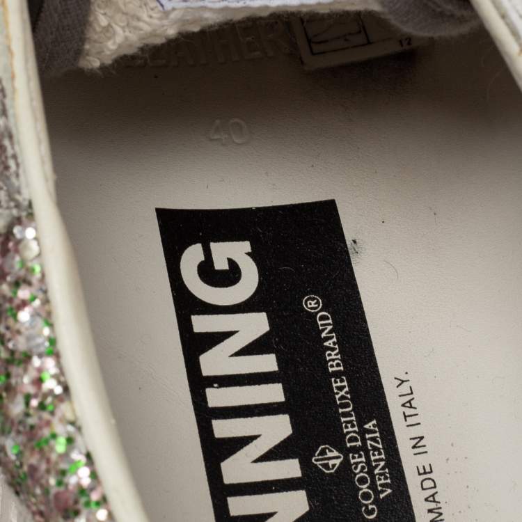 Pre Owned Golden Goose  Multicolor Suede and Leather Superstar Low Top Sneakers Size 40