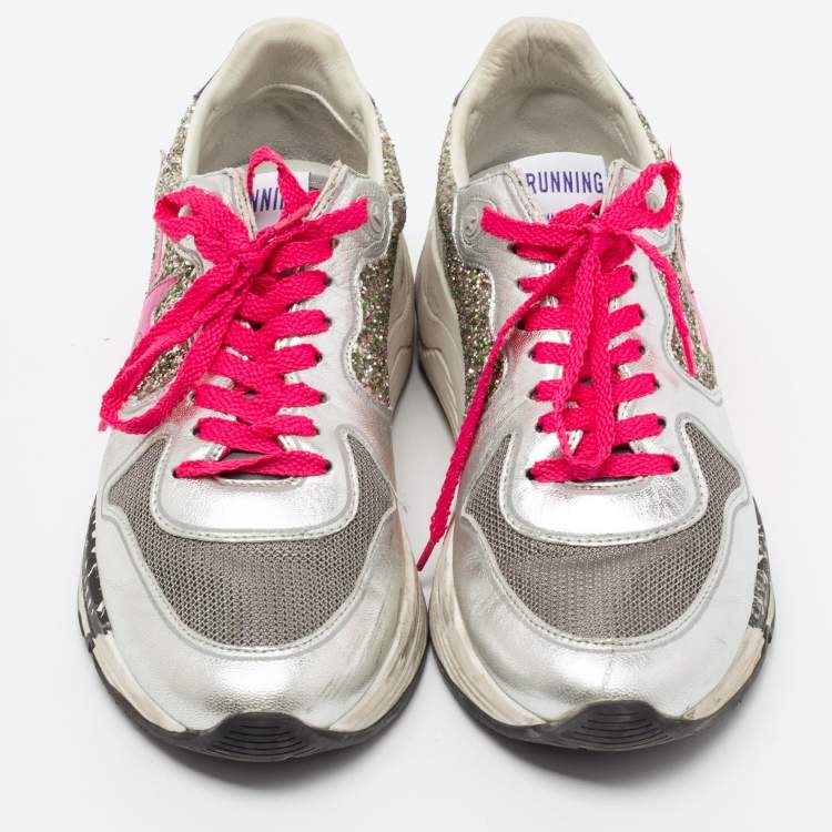 Pre Owned Golden Goose  Multicolor Suede and Leather Superstar Low Top Sneakers Size 40