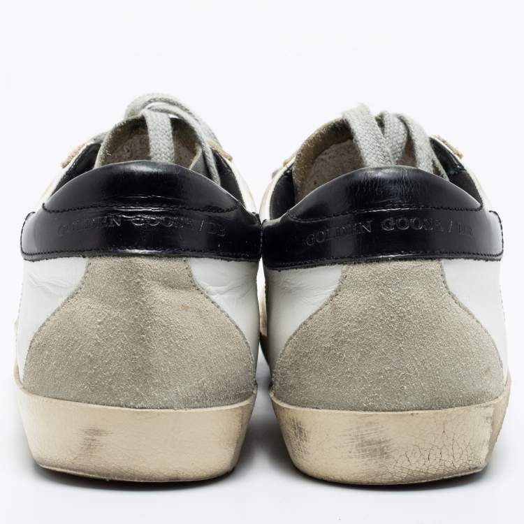 مملوكة مسبقًا Golden Goose White/Black Leather Superstar Low-Top Sneakers Size 38