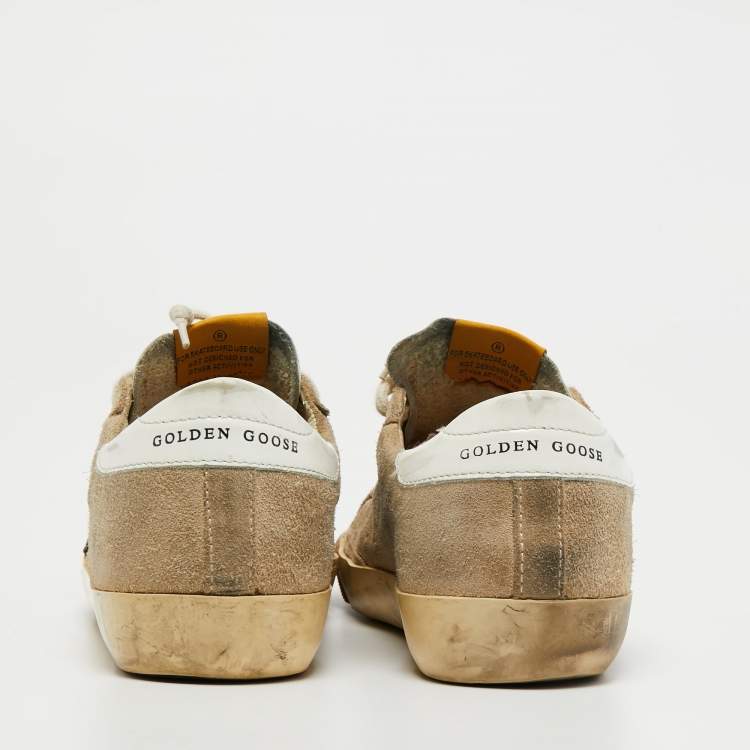 Pre Owned Golden Goose Light Grey Suede Superstar Low Top Sneakers Size 39