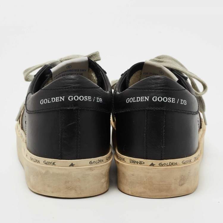Pre Owned Golden Goose Black/Gold Leather Hi Star Sneakers Size 36