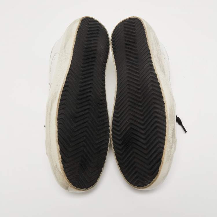 Pre Owned Golden Goose White Leather Super Star Sneakers Size 36