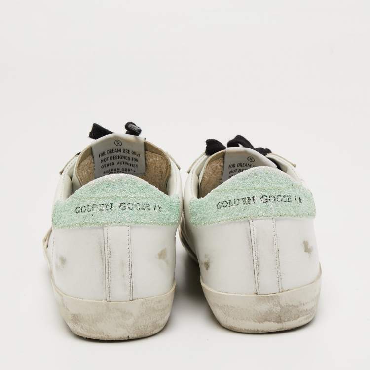 Pre Owned Golden Goose White Leather Super Star Sneakers Size 36