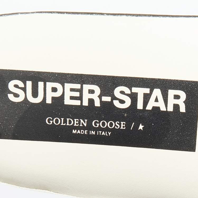 Pre Owned Golden Goose Milk White Beige Canvas Crystal Heel Super Star Classic Sneakers Size 39