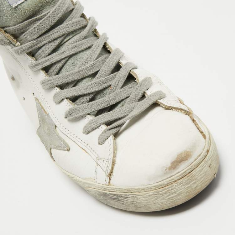 Pre Owned Golden Goose White Leather Francy Sneakers Size  37