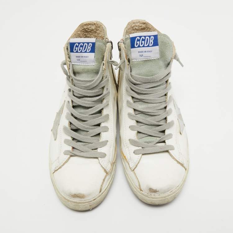 Pre Owned Golden Goose White Leather Francy Sneakers Size  37