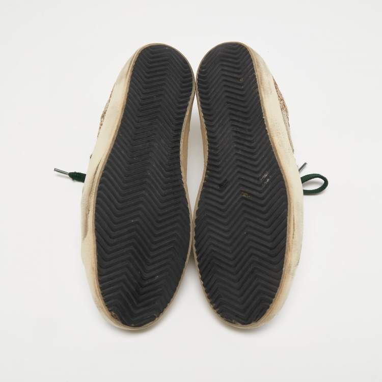 مملوكة مسبقًا Golden Goose White Leather And Sequin Low Top Sneakers Size 39