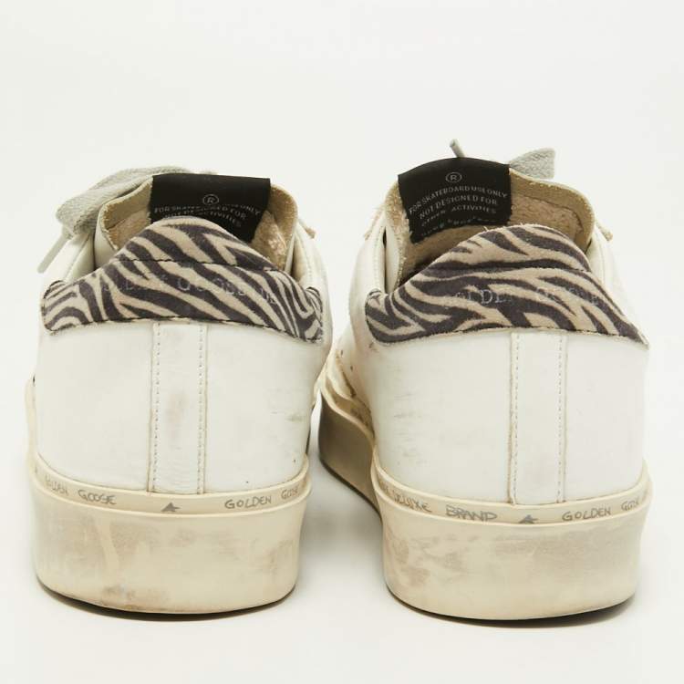 Pre Owned Golden Goose White Leather Hi Star Sneakers Size 39