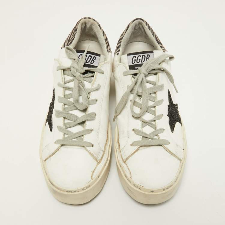 Pre Owned Golden Goose White Leather Hi Star Sneakers Size 39