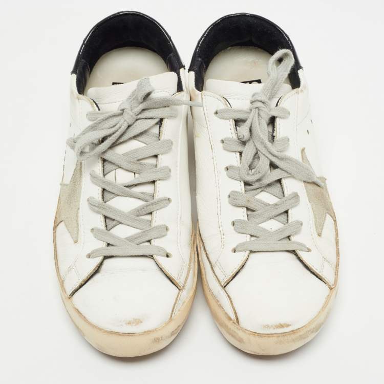 Pre Owned Golden Goose White Leather Superstar Low Top Sneakers Size 37