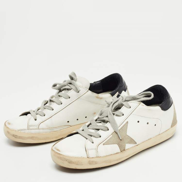 Pre Owned Golden Goose White Leather Superstar Low Top Sneakers Size 37