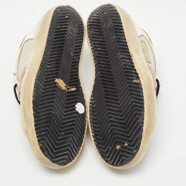 Pre Owned Golden Goose Multicolor Glitter and Leather Superstar Low Top  Sneakers Size 36
