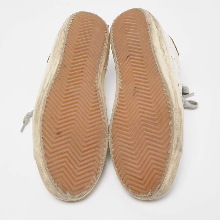 Pre Owned Golden Goose White Leather Superstar Sneakers Size 38