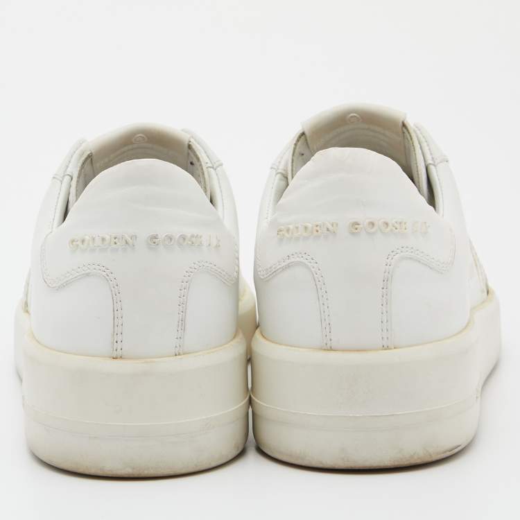 Pre Owned Golden Goose White Leather Pure Star Sneakers Size 36