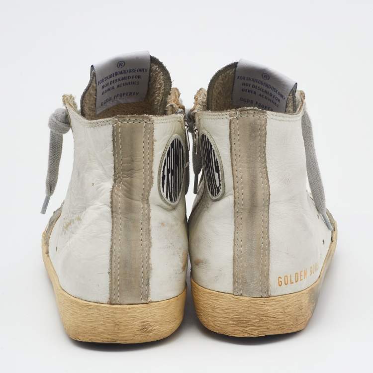 Pre Owned Golden Goose White Leather Francy Sneakers Size 37