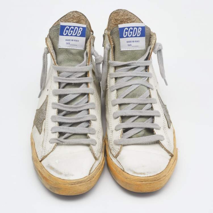 Pre Owned Golden Goose White Leather Francy Sneakers Size 37