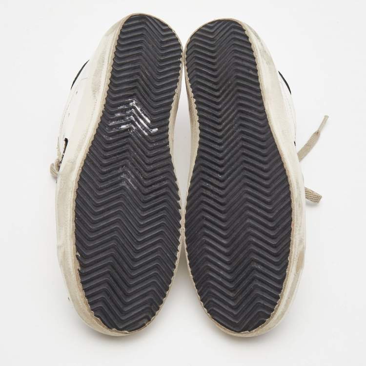 Pre Owned Golden Goose Tricolor Leather and Suede Superstar Sneakers Size 38