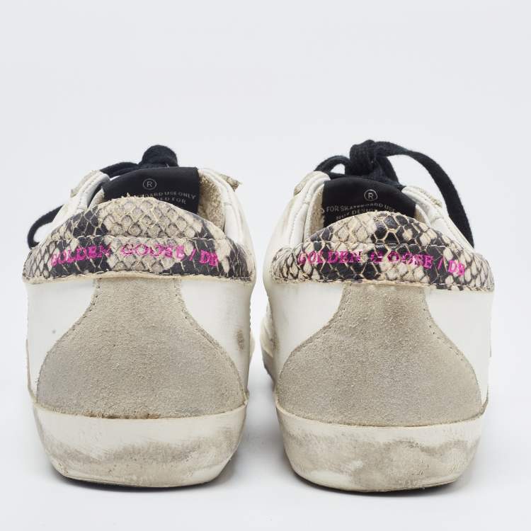 مملوكة مسبقًا Golden Goose White Leather Superstar Low Top Sneakers Size 35