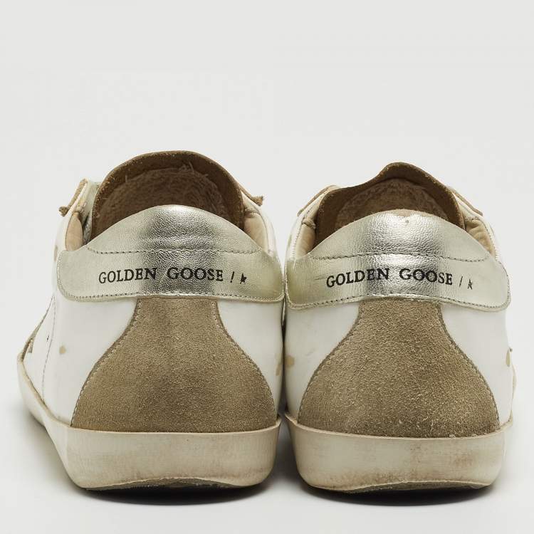 Pre Owned Golden Goose White Leather Superstar Low Top Sneakers Size 39