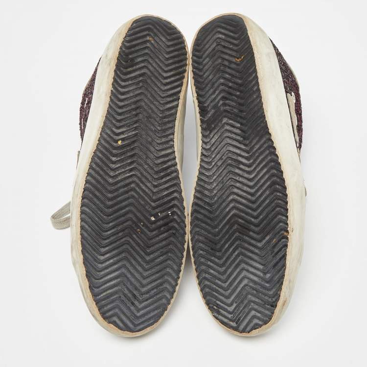 مملوكة مسبقًا Golden Goose Multicolor Leather and Glitter Hi Star Sneakers Size 40