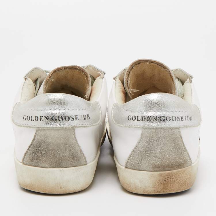 Pre Owned Golden Goose White Leather Superstar Sneakers Size 37