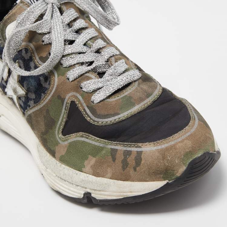Pre Owned Golden Goose Multicolor Leather and Denim Athletic Sneakers Size 37