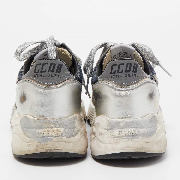 Pre Owned Golden Goose Multicolor Leather and Denim Athletic Sneakers Size 37