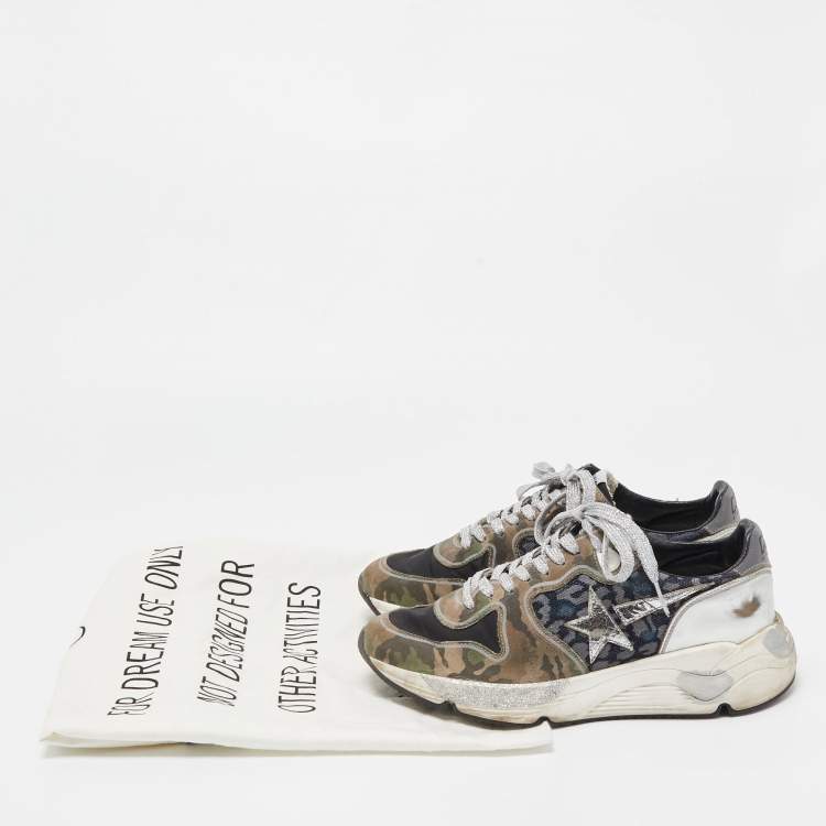Pre Owned Golden Goose Multicolor Leather and Denim Athletic Sneakers Size 37
