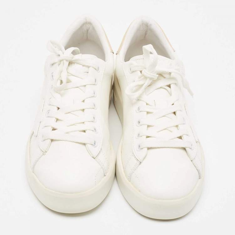 Pre Owned Golden Goose White Leather Purestar Sneakers Size 39
