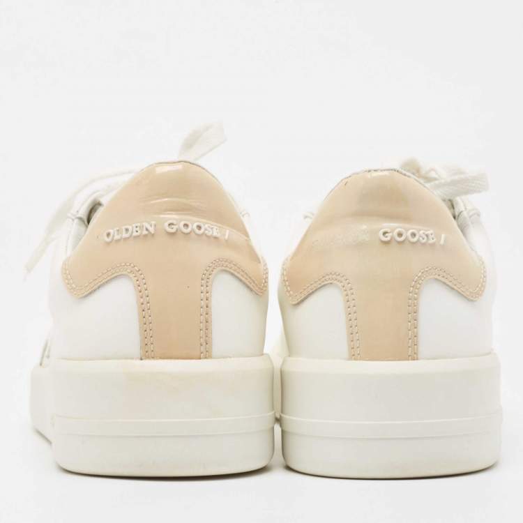 Pre Owned Golden Goose White Leather Purestar Sneakers Size 39