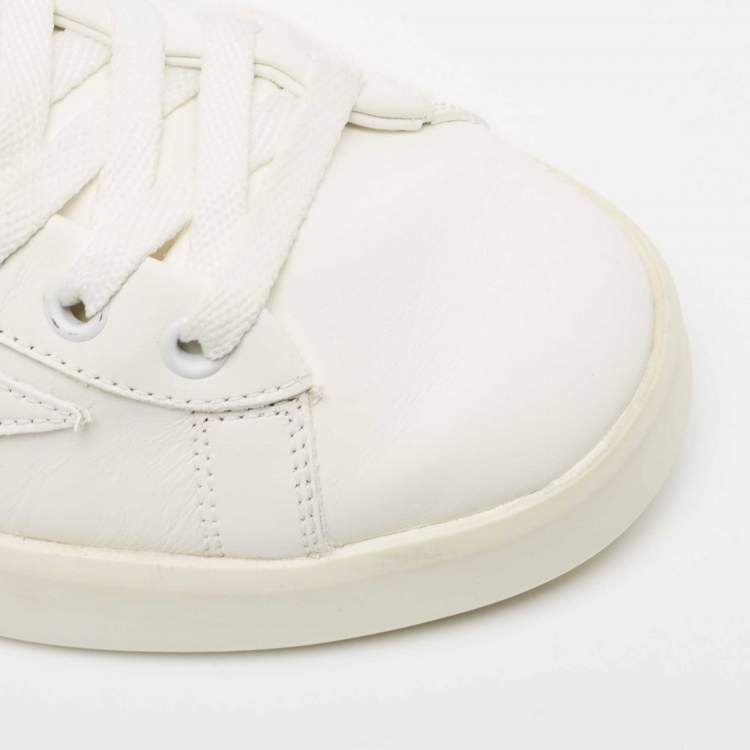 Pre Owned Golden Goose White Leather Purestar Sneakers Size 39