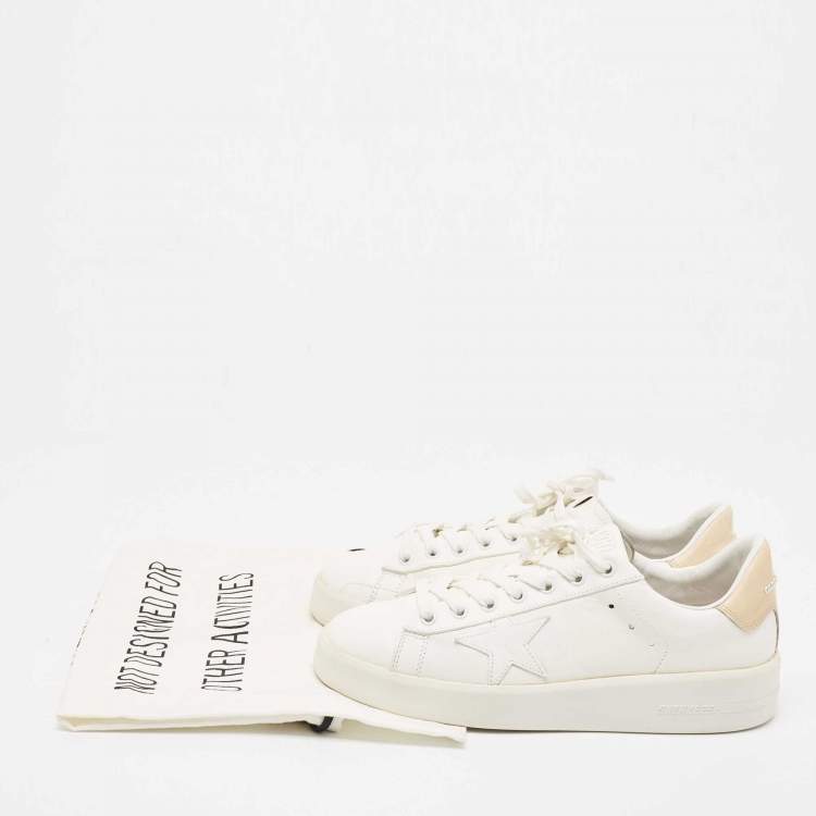 Pre Owned Golden Goose White Leather Purestar Sneakers Size 39