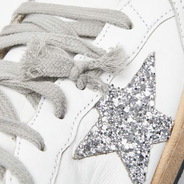 Pre Owned Golden Goose White Leather Sky Star Sneakers Size 41
