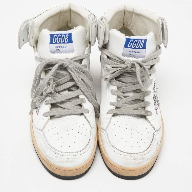 Pre Owned Golden Goose White Leather Sky Star Sneakers Size 41