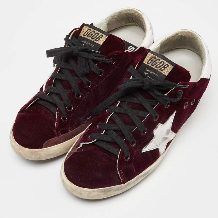 スニーカー GOLDEN GOOSE Woman Sneakers Burgundy GWF00107F00688082469 Golden Goose Burgundy Velvet Superstar Sneakers Size 39