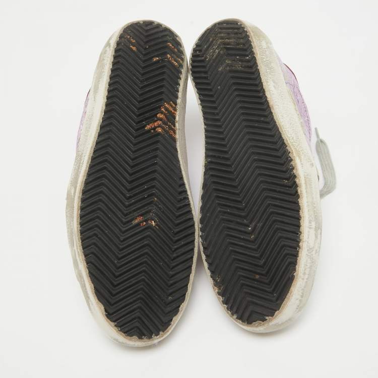 مملوكة مسبقًا Golden Goose Multicolor Leather and Suede Star Lace Up  Sneakers Size 35