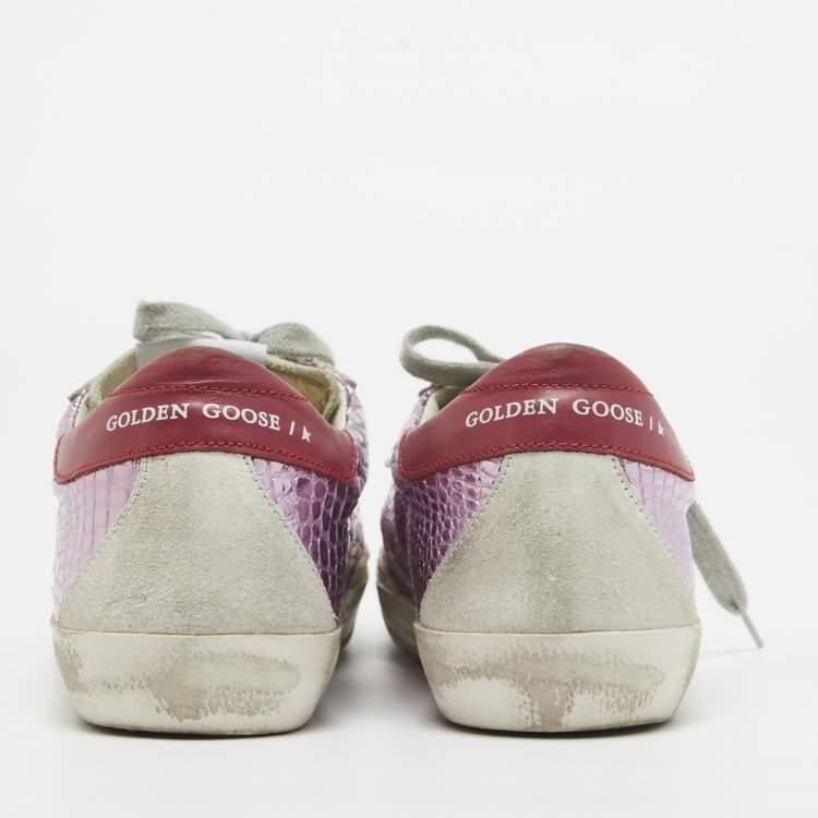 مملوكة مسبقًا Golden Goose Multicolor Leather and Suede Star Lace Up  Sneakers Size 35