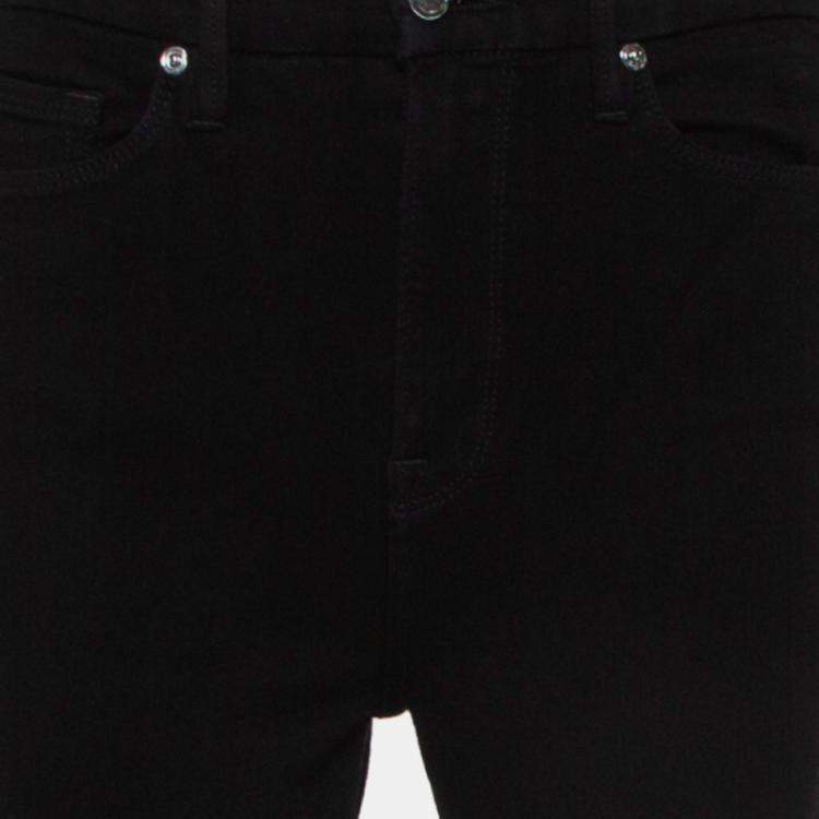 Pre Owned Good American Black Denim Frayed Hem Detail Good Waist Jeans M