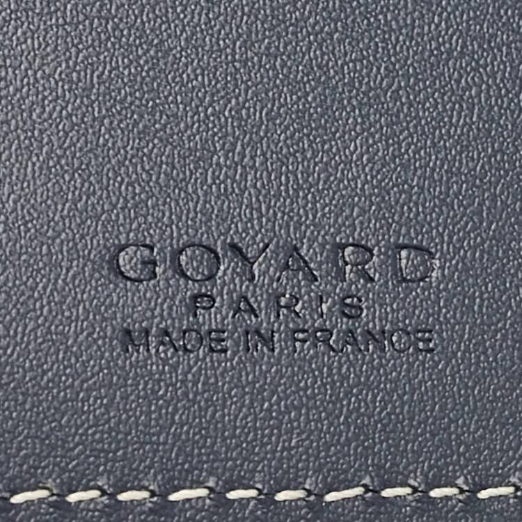 Pre Owned Goyard Navy Blue Goyardine Coated Canvas and Leather Vénus Bag Mirror