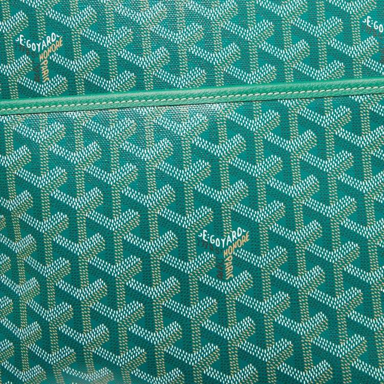 Pre Owned Goyard Green Goyardine Coated Canvas Jouvence GM Toiletry Bag