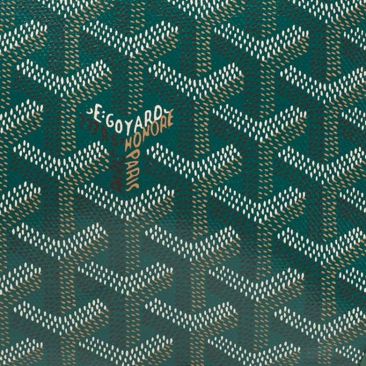 Pre Owned Goyard Green Goyardine Coated Canvas and Leather Vendome Cosmetic Pouch
