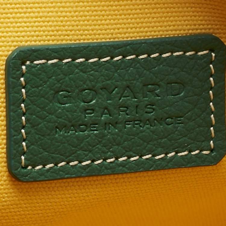 Pre Owned Goyard Green Goyardine Coated Canvas and Leather Vendome Cosmetic Pouch