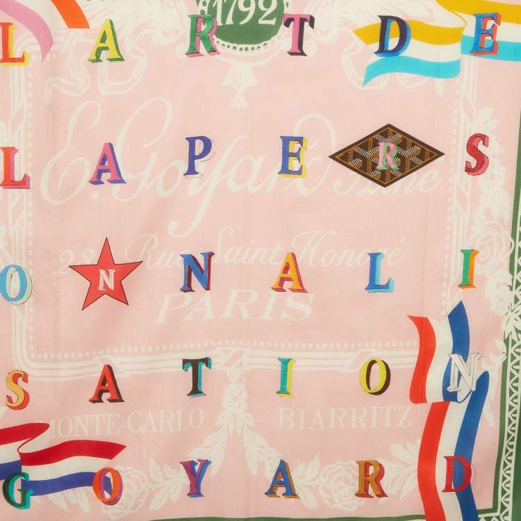 Pre Owned Goyard Green L’art de La Personnalisation Cotton & Silk Scarf