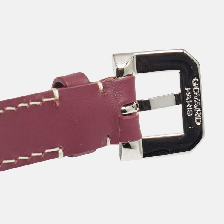 Pre Owned Goyard PM Bag Shoulder Strap Burgundy Leather