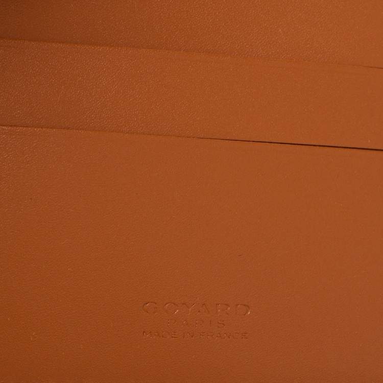 Pre Owned Goyard Dark Brown Goyardine Coated Canvas Grenelle Passport Holder
