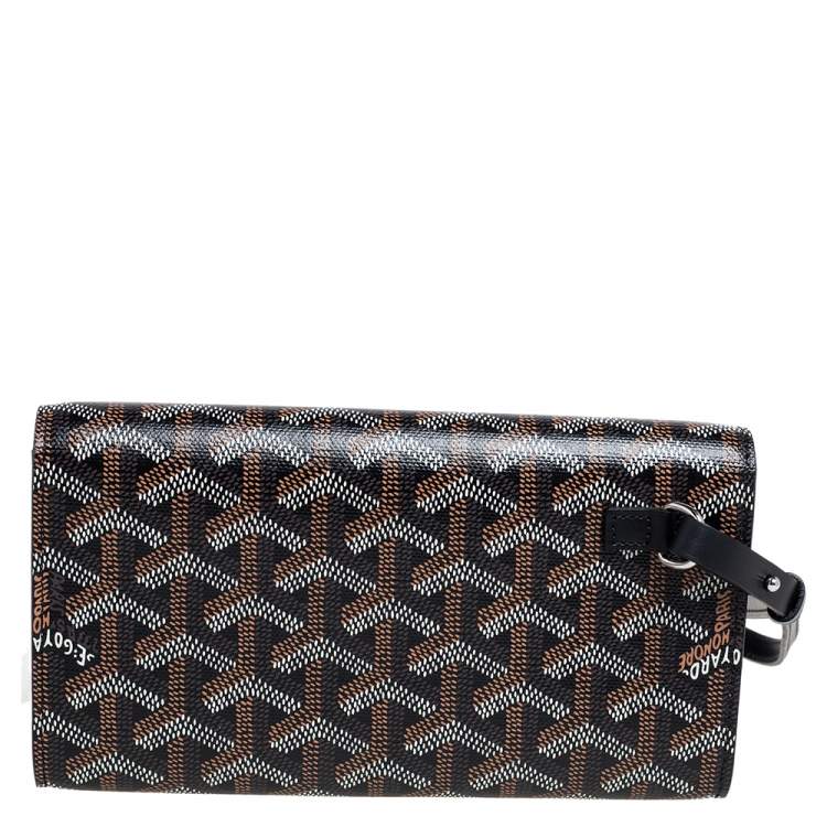 Pre Owned Goyard Black Goyardine Coated Canvas and Leather Monte Carlo Phone Case