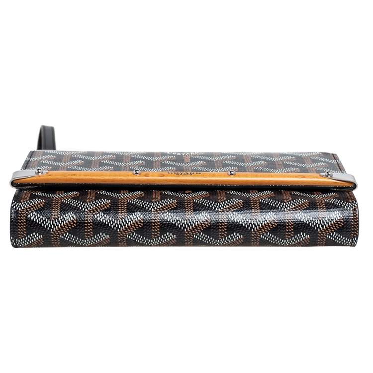 Pre Owned Goyard Black Goyardine Coated Canvas and Leather Monte Carlo Phone Case